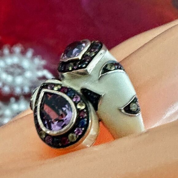 Effy (BH) Sterling Silver Multi-Gem & Enamel Statement Ring - Picture 3 of 11